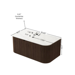 English Elm Dina Floating Bathroom Vanity with Sintered Stone Top and Soft Close Drawer W2615P376650