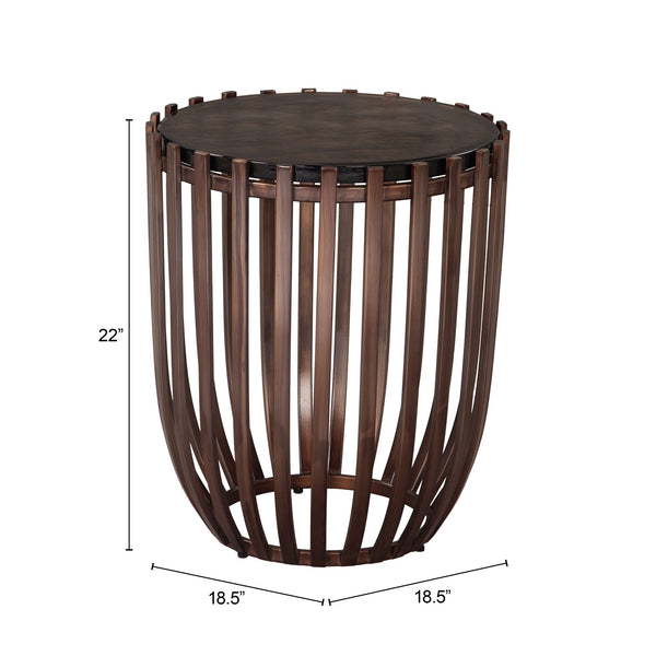 Zuo Modern Kafig Side Table Bronze - Modern Recycled Glass & Iron Design For Chic Living Spaces And Decor Bronze Recycled Sand Cast Glass,Iron 110614-zuo-modern