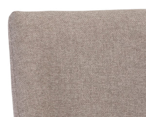 Sunpan Rayla Dining Chair Set - Elegant Cantilever Design with Antique Brass Frame for Modern Homes Belfast Oyster Shell