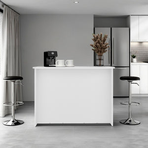 English Elm Gravette Kitchen Island Open Shelving Prep Station Melamine Manufactured Wood White B097P481229