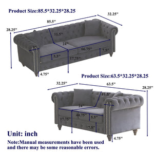 English Elm Fx Modern 3-Seat + 2-Seat Sectional Sofa Set - Luxurious Velvet, Sturdy Frame, Perfect For Living Rooms! W1926S00067