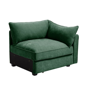 English Elm Sofa Sectional Left Facing Chenille Crescent Silhouette with Hidden Storage Modern Nordic Green W3041P293496