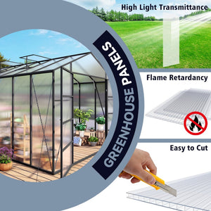 English Elm 10 Pack Twin Wall Polycarbonate Greenhouse Panels Uv Blocking Insulated Roofing Sheets W3213P460535