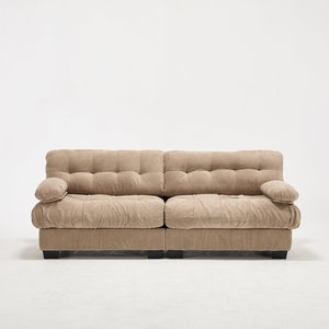 English Elm Cloud Modular Sectional Sofa Deep Seat Flannelette Upholstered Living Room Couch Light Brown W2120S00018