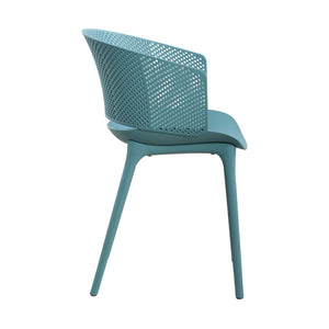 English Elm Gerald Outdoor Stackable Dining Chairs Uv Resistant Molded Plastic Patio Set of 2 Sky Blue N776P390476B