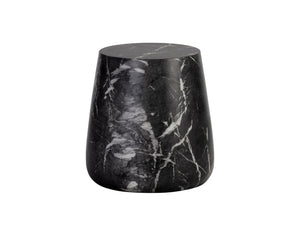 Sunpan Aries End Table - Stunning Metallic Accents with Industrial Grey Concrete for Indoor & Outdoor Use Marble Look / Black