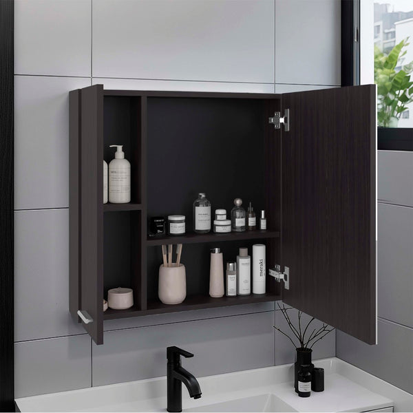 English Elm Nome Wall Mounted Mirrored Medicine Cabinet with Multi Compartment Interior Storage B097P474280