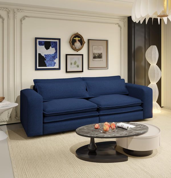 English Elm 93" King Size Sleeper Sofa Bed - 3-In-1 Convertible Chaise Lounge With Teddy Fabric & Pillows! W1885S00163