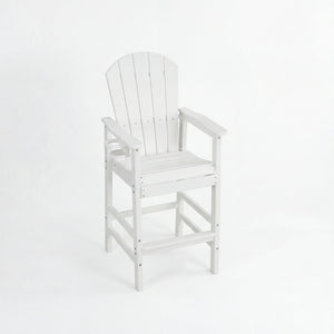 English Elm All-weather Hdpe Outdoor Bar Height Adirondack Chair with Armrests and Cup Holder White W3566P456544