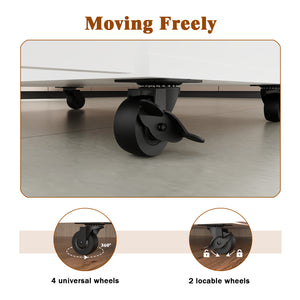 English Elm Kitchen Island With Wheels - Compact Mobile Cart For Crafting, Coffee, And Smart Storage Solutions W3062P289219