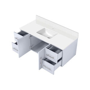 English Elm Glossy 48 in. Bath Vanity with White Quartz Top, Solid Wood Frame, Soft-Close Drawers & Ample Storage B2731P258658