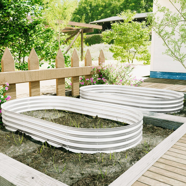 English Elm 8x4x1ft Galvanized Raised Garden Bed Kit – Heavy-Duty, Rust-Resistant Modular Planter, Easy Assembly W840P310527