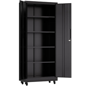 English Elm Metal Lockable Steel Cabinet Two Adjustable Shelves Garage Office Utility Storage T2398P442668