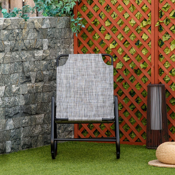 English Elm Outsunny Rocking Chair - Stylish Outdoor Sling Fabric Rocker For Patio, Porch & Balcony Comfort W2225P174337-GIGA