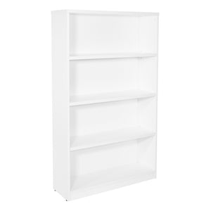 OSP Home Furnishings 36wx12dx60h 4-shelf Laminate Bookcase with Adjustable Shelves for Office or Home Library White LBC361260-WHT