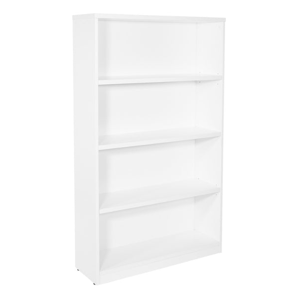OSP Home Furnishings 36wx12dx60h 4-shelf Laminate Bookcase with Adjustable Shelves for Office or Home Library White LBC361260-WHT