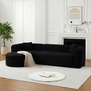English Elm [video]109.4" Chenille Cloud Sectional Modular L-shape Sofa with Foam Cushion Support W3505S00050