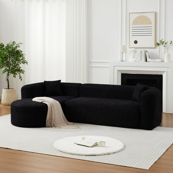 English Elm [video]109.4" Chenille Cloud Sectional Modular L-shape Sofa with Foam Cushion Support W3505S00050