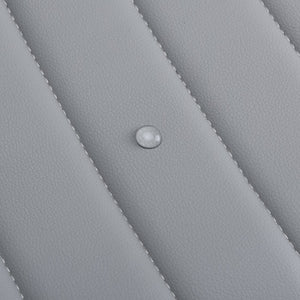 English Elm Dining Chairs Set of 2 Grey Faux Leather with Spindle Back, Adjustable Feet, Metal Legs—Mid‑Century Chic T3623P409233