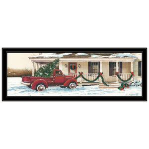 English Elm Trendy Decor 4u John Rossini Christmas Winter Scene Black Framed Print Wall Art B067P256646
