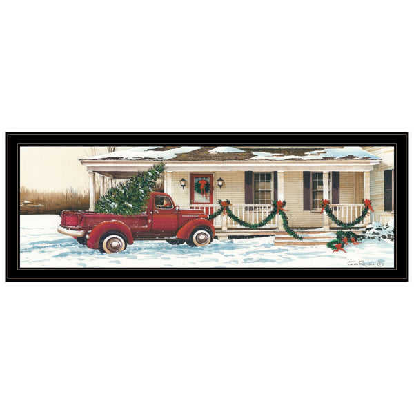 English Elm Trendy Decor 4u John Rossini Christmas Winter Scene Black Framed Print Wall Art B067P256646