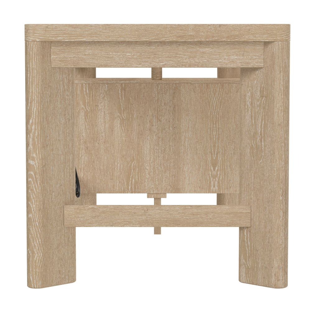 English Elm Wallace & Bay - Tan Contemporary Wood Desk in Light Brown Finish — 58" Wide Low-Maintenance Workstation for Home Office B361P384463