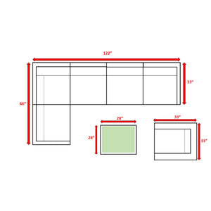 English Elm Luxury 7-Piece Assembled Rattan Patio Sectional with Navy Cushions, HDPE Wicker, Aluminum Frame, Ready-to-Use B120S00215