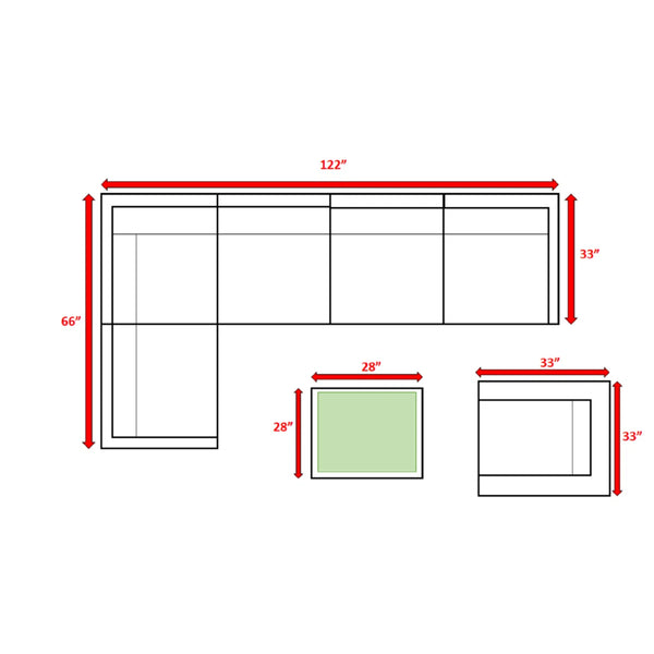 English Elm Luxury 7-Piece Assembled Rattan Patio Sectional with Navy Cushions, HDPE Wicker, Aluminum Frame, Ready-to-Use B120S00215