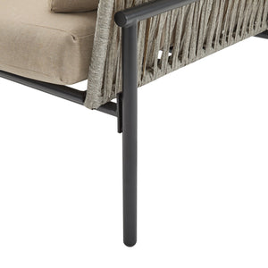 English Elm Christopher Knight Home® - [Set Of 2] 36" Beige Iron Lounge Chairs With Plush Cushions & Rope Weave, Perfect For Indoor/Outdoor N767P237035G_2