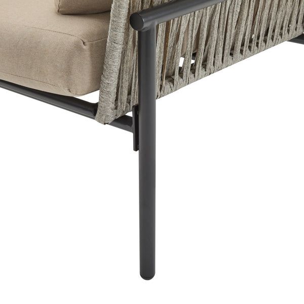 English Elm Christopher Knight Home® - [Set Of 2] 36" Beige Iron Lounge Chairs With Plush Cushions & Rope Weave, Perfect For Indoor/Outdoor N767P237035G_2