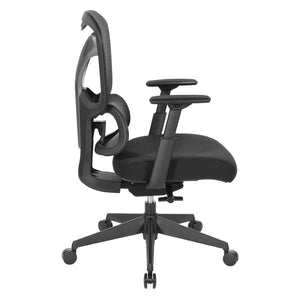 OSP Home Furnishings Mesh Back Ergonomic Manager Chair with Lumbar Support Adjustable Arms and Synchro Tilt 71142-3