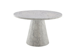 English Elm Kacey Stone Gray Engineered Stone Round Dining Table with Marble Grain Finish, 25mm Top, 29" Clearance B2726S00067