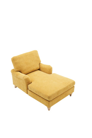 English Elm Modern Mid-Century Oversized Chaise Lounger Sofa Bed with Solid Wood Legs, Deep Seat Comfort Sleeper Yellow W2363S00069