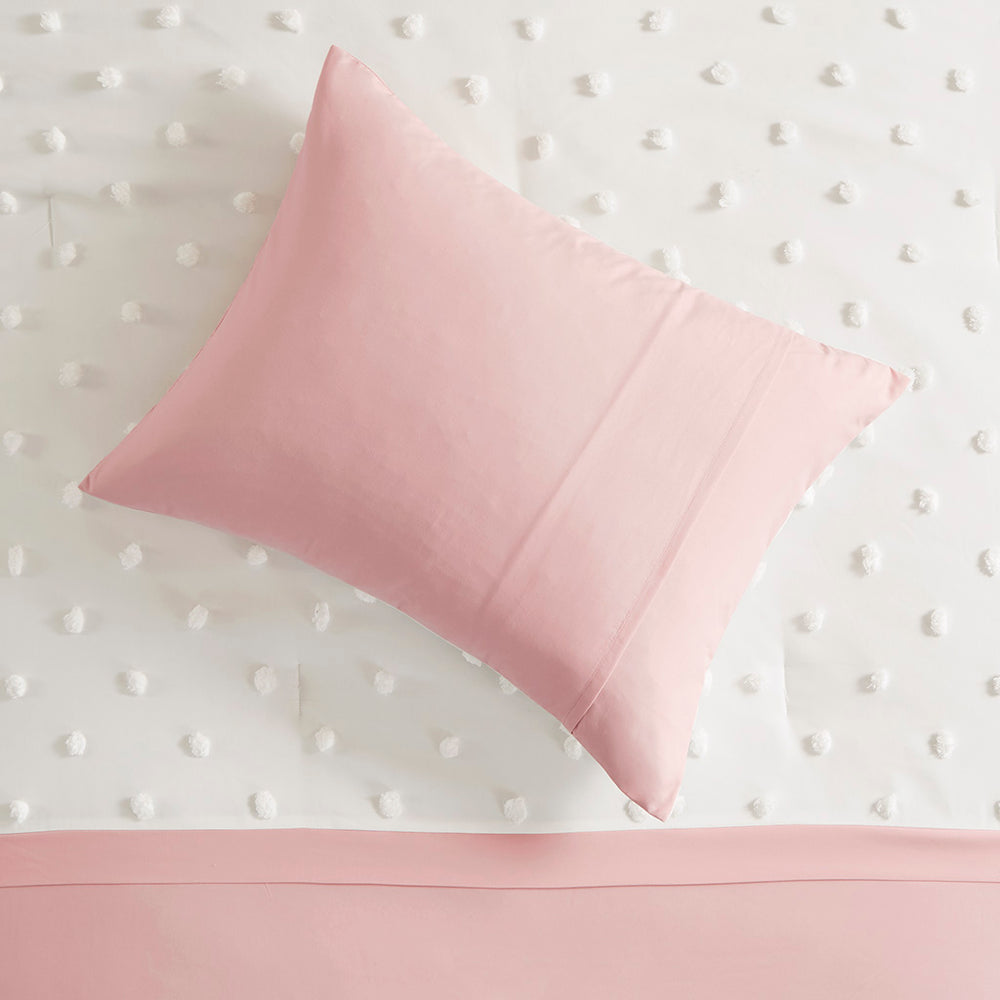 JLA Home Intelligent Design - Colorblock Jacquard Pompom Comforter Set — Vibrant Colorblock Design, Hypoallergenic, Machine Washable (OEKO-TEX) ID10-2426