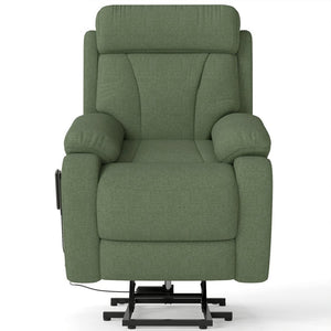 English Elm Power Lift Recliner For Seniors - Elegant Electric Chair With Remote Control & Side Pocket, Dark Green Velvet W1028S00056-GIGA