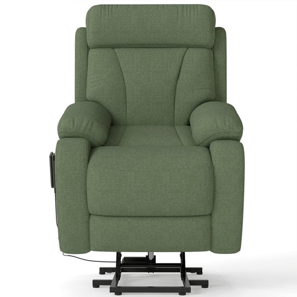 English Elm Power Lift Recliner For Seniors - Elegant Electric Chair With Remote Control & Side Pocket, Dark Green Velvet W1028S00056-GIGA
