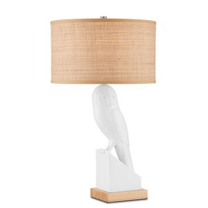 Snowy Owl White Table Lamp