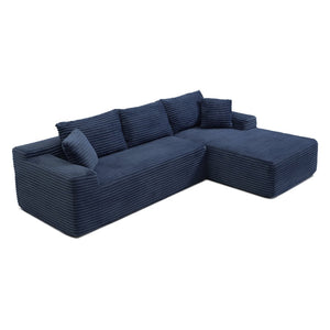 English Elm 105'' Modular Cloud Sectional Corduroy L-shape Deep Seat Sofa for Living Room W1117S00332