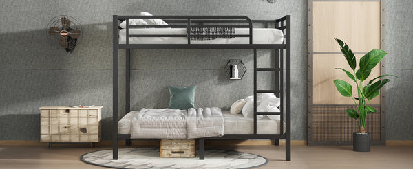 English Elm Metal Full over Full Bunk Bed Sturdy Steel Frame, Noise-Reducing, Space-Saving Design, 350/500lb Capacity W1580P309630