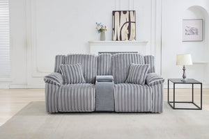 English Elm M079 Power Reclining Sofa & Loveseat Set In Soft Grey Fabric - Ultimate Comfort & Tech Features W1805S00105
