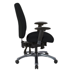 OSP Home Furnishings Multi-function Ergonomic High Back Office Chair with Lumbar Support and Titanium Base High Black 8511-R107