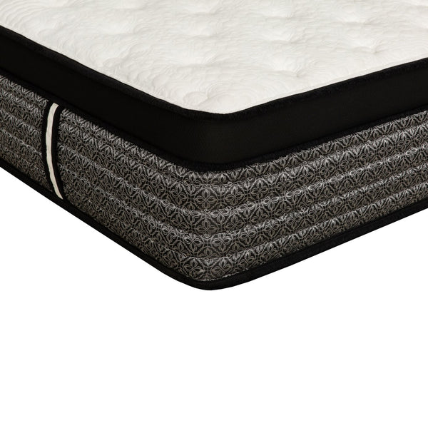 English Elm Premium 16 in. King Size Hybrid Mattress - 16" Euro Top Pocket Coil with Gel Memory Foam, Cool Plush Support, Black Border Elegance B011P208179