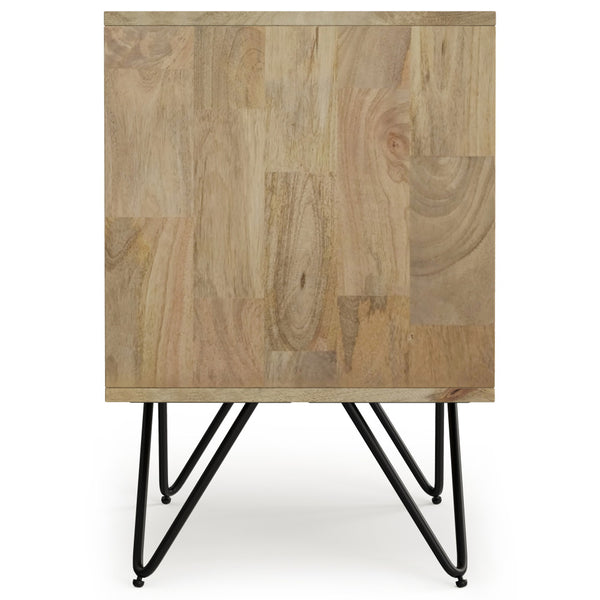 English Elm Hunter Nightstand Natural Mango Wood & Metal | Handcrafted 16"x20"x24" Modern Industrial End Table B136P203434
