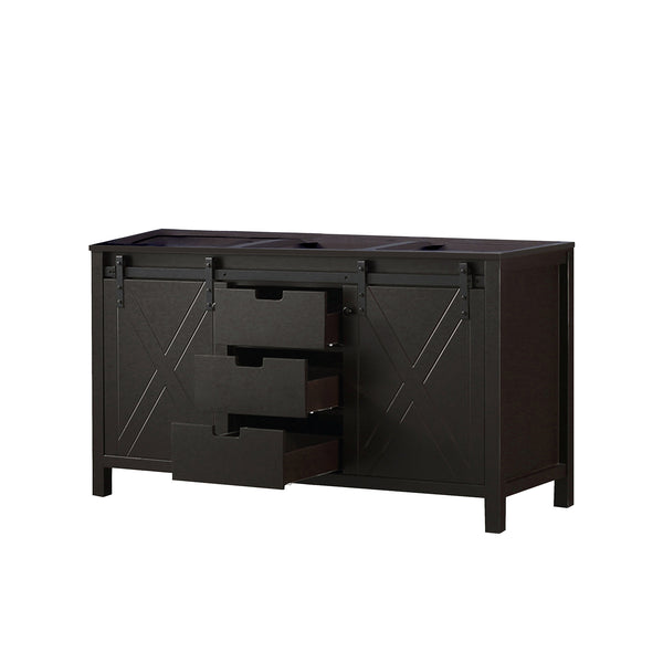 English Elm Brown Double Bath Vanity 60-in W x 22-in D with Soft Close Drawers, Solid Wood Frame, Ample Storage B2731P260045