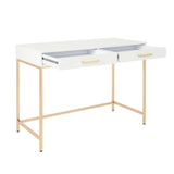 OSP Home Furnishings Alios White Desk White/Gold