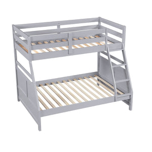English Elm Bunk Bed Twin Over Solid Wood Frame with Guard Rails for Kids Shared Rooms Gray B011S02317