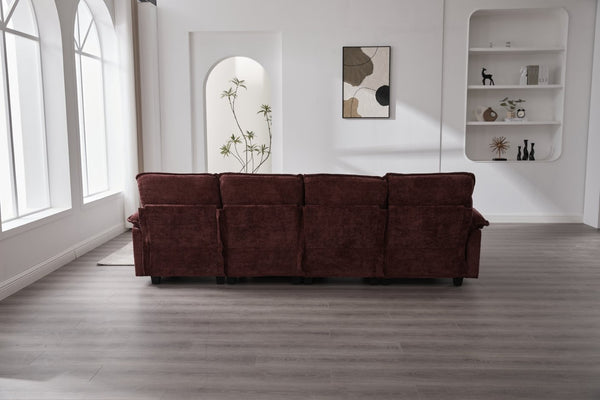 English Elm United We Win 106" U-Shape Sectional Sofa - Comfy Chenille Couch With Usb Ports, Storage Ottoman & Pillows W1568S00235-GIGA