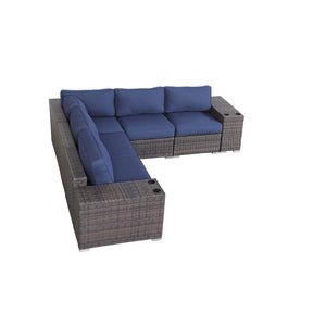 English Elm Fully Assembled Rattan Wicker Lounge Set For 4 – Stylish, Durable & Weather-Resistant Outdoor Comfort B120S00006