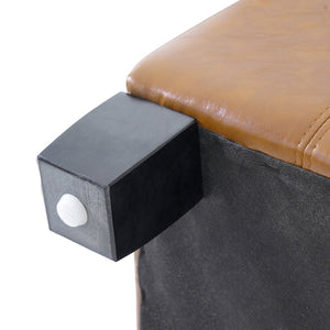 English Elm Ottoman Storage Bench Boucle Tufted Upholstered with Rubberwood Legs Bedroom Entryway N779P369512B