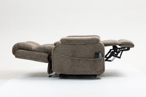 English Elm Oversized Power Lift Recliner Chair with Massage Heating and Usb Charging for Living Room Taupe W547S00072